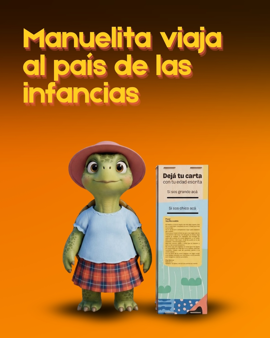 La tortuga más querida de la Argentina quiere escucharte. Escribile una carta contándole tu mundo, tus sueños, tu lugar.
